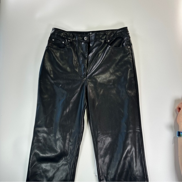7 For All Mankind Coated Faux Leather Pants Black Size M - Picture 6 of 11